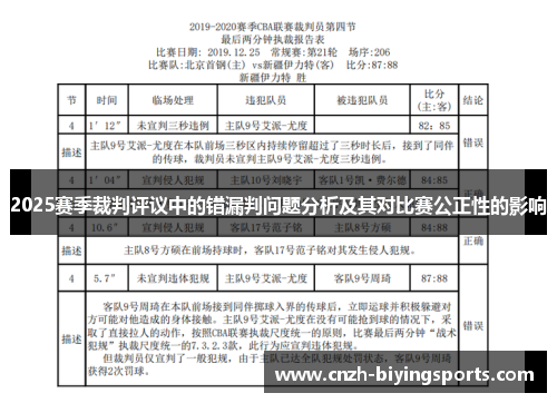 2025赛季裁判评议中的错漏判问题分析及其对比赛公正性的影响