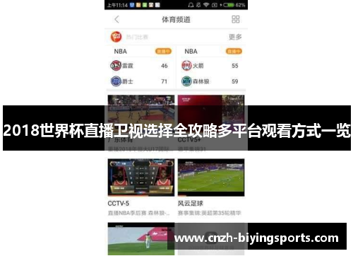 2018世界杯直播卫视选择全攻略多平台观看方式一览